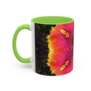 Colorful Mugs (11oz, 15oz), Hibiscus Kaleidoscope #1