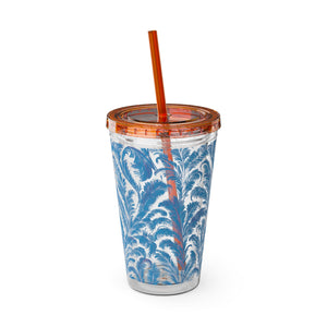 Tropical Tumbler with Straw | 16 oz: Rocco Blues
