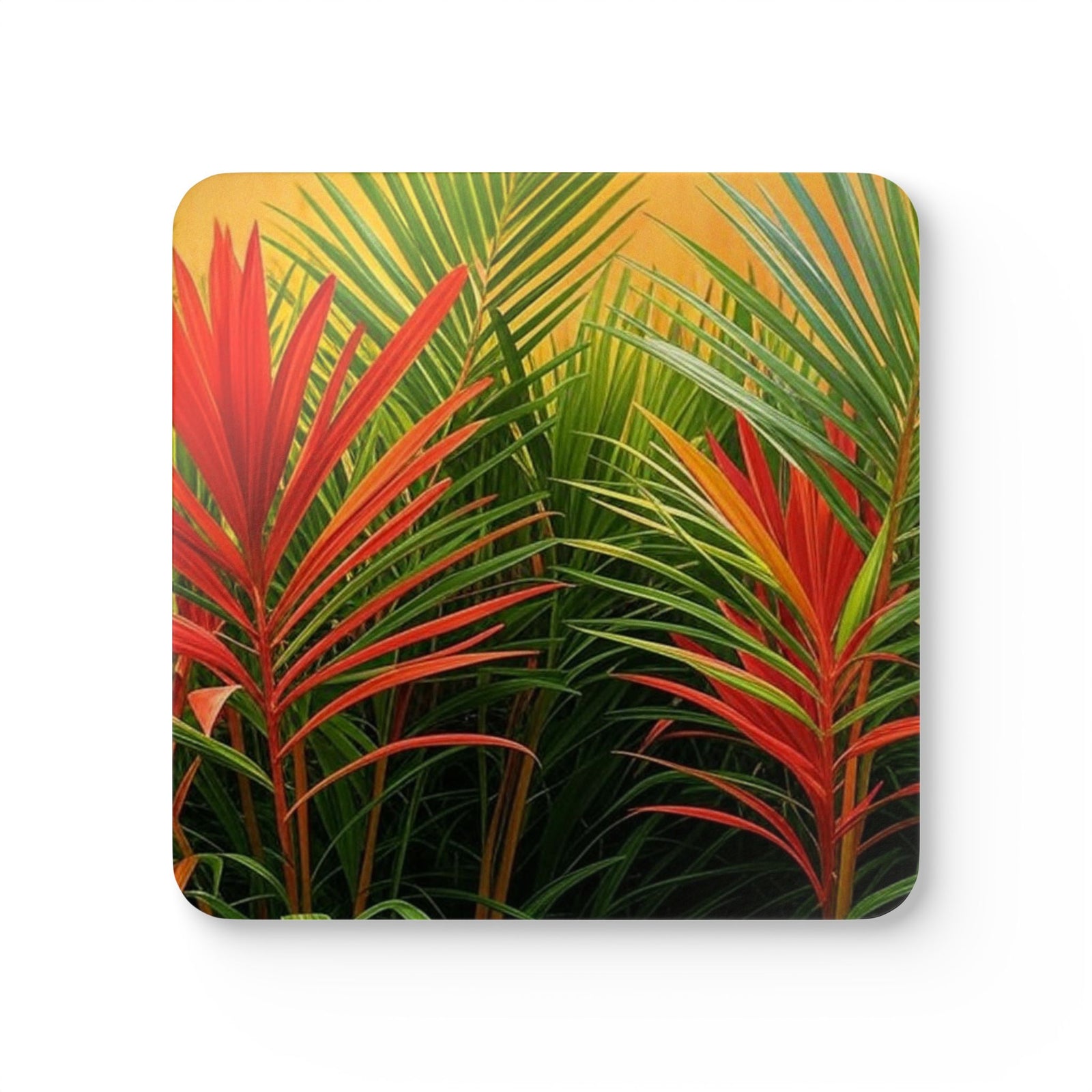Coaster Set /4- Red Flame Palms