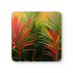 Coaster Set /4- Red Flame Palms