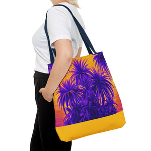 Tiny Palm Island Pop/Yellow Tote Bag - 3 Sizes