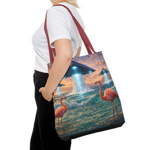 UFO and Flamingos Tote Bag - 3 Sizes