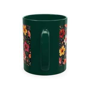 Hibiscus Garden Ceramic Mug — Vibrant Floral Coffee Cup