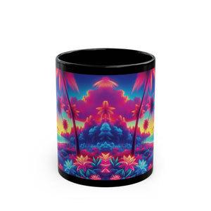 Black Coffee Mug - Glorious Skies Tropical Beach