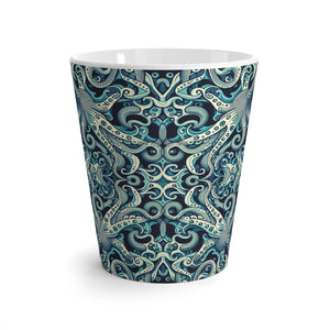 Latte White Mug - Twisted Aqua Octopus