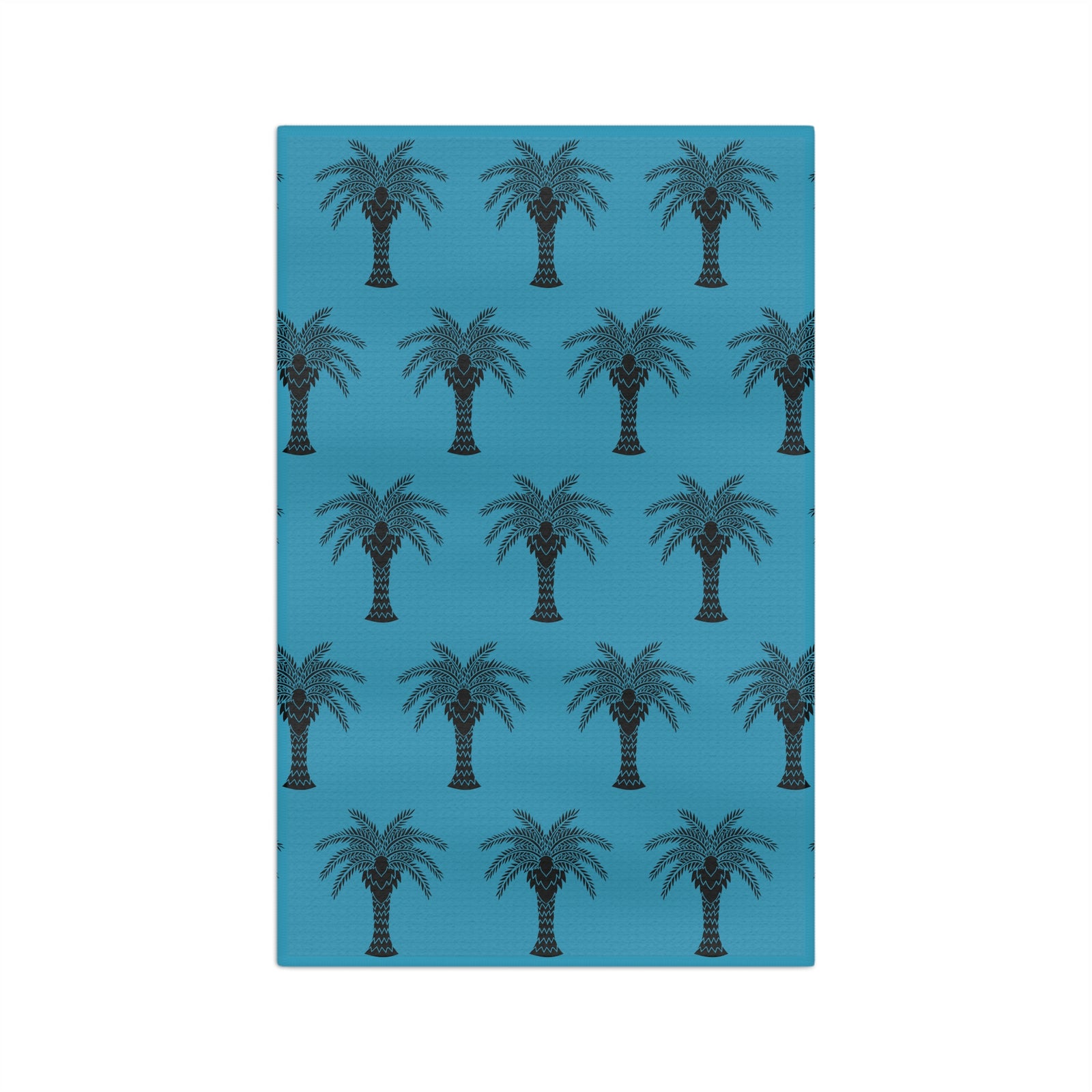 Tropical Microfiber Coffee/Tea Towel – Art Deco Palms, Turquoise