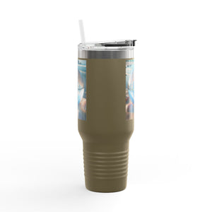 Insulated Travel Mug, 40oz / Beach Illusion Ball - Perfect for Outdoor Adventures