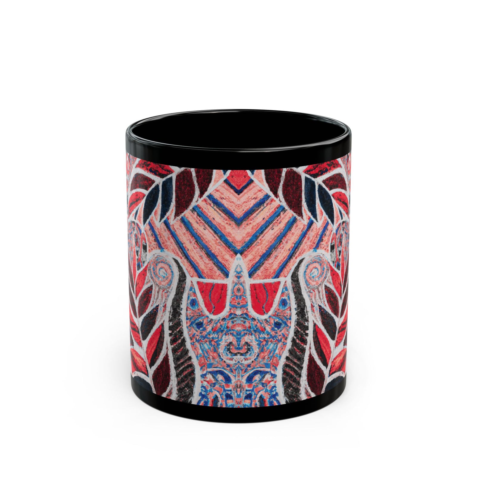 Black Coffee Mug - Amazon Whimsy, Red