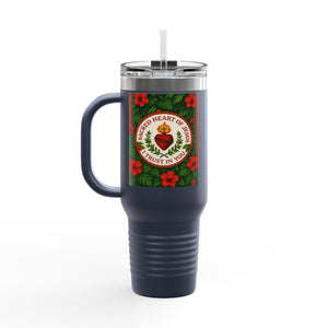 Religious Insulated Travel Mug, 40oz / Sacred Heart of Jesus - Perfect for Outdoor Adventures