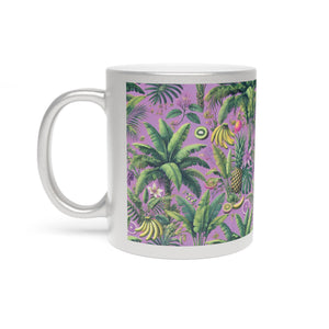 Tropical Metallic Mug, Gold or Silver - More Tropi Fruit, Purple