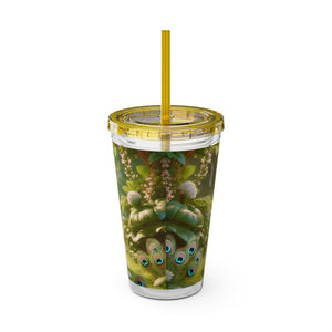 Tropical Tumbler with Straw | 16 oz: Baby White Peacock