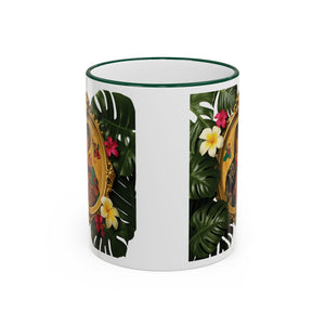 Accent Rim & Handle Coffee Mug, Religious ~ Our Lady of Perpetual Help, Monsteras