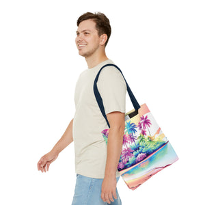 Watercolor Beach Tote Bag - 3 Sizes