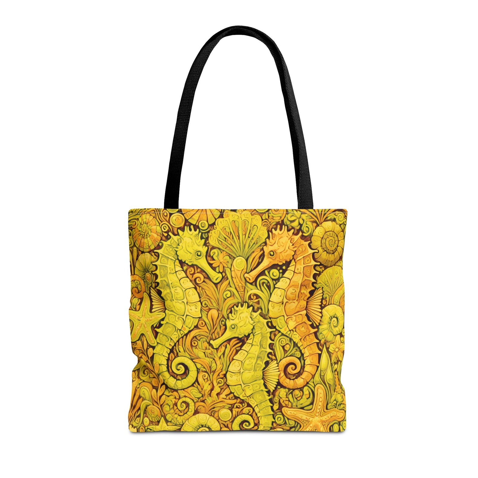 Seahorse Trio Tote Bag, Yellow - 3 Sizes