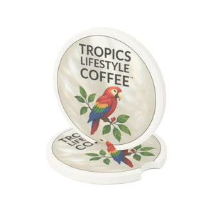 Soapstone Car Coaster - Tropics Lifestyle Coffee Parrot Logo