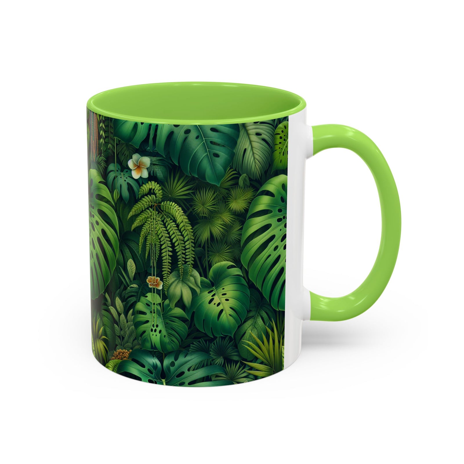 Accent Color Coffee Mug, Many Colors - 11oz & 15oz / Rainforest Greenery