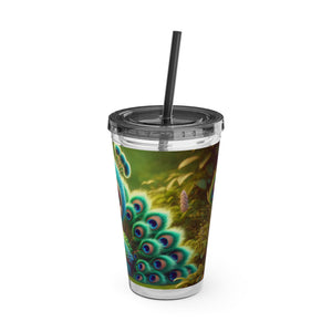 Tropical Tumbler with Straw | 16 oz: Baby Peacock