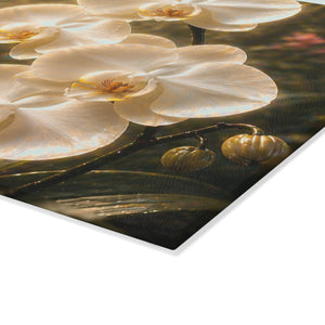 Glass Coffee Station Tray ~ Pearl Orchids