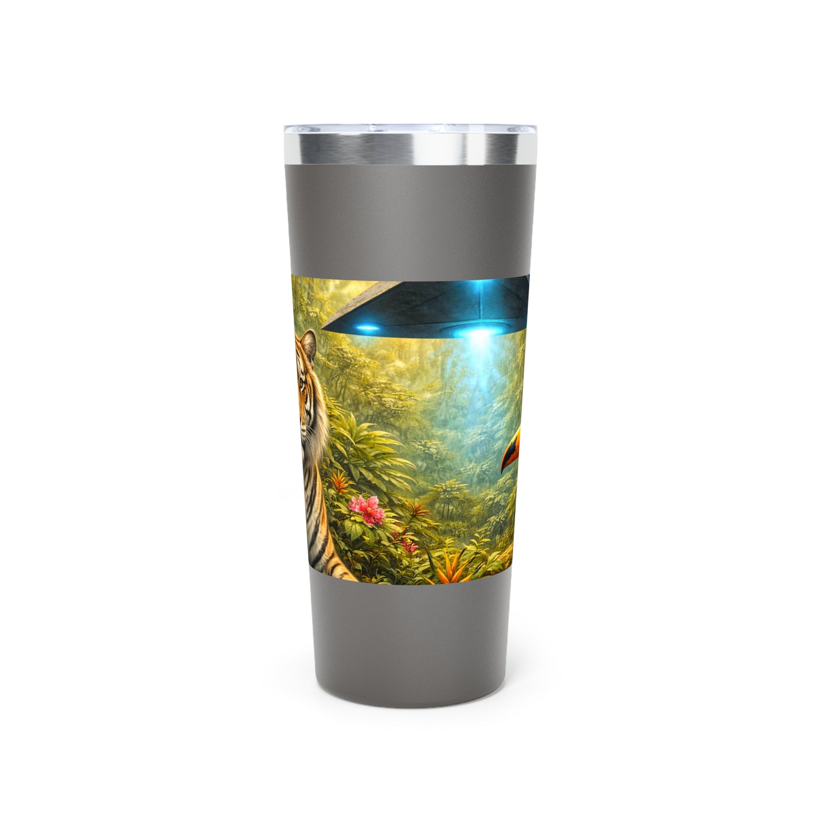 22oz Insulated Tumbler/Vacuum Copper Travel Cup — UFO, Tiger & Toucan