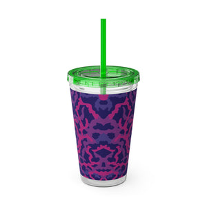 Tropical Tumbler with Straw | 16 oz: Coral Threads, Heatwave