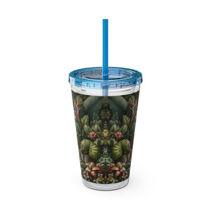Tropical Tumbler with Straw | 16 oz: Rainforest Rabbit Outing