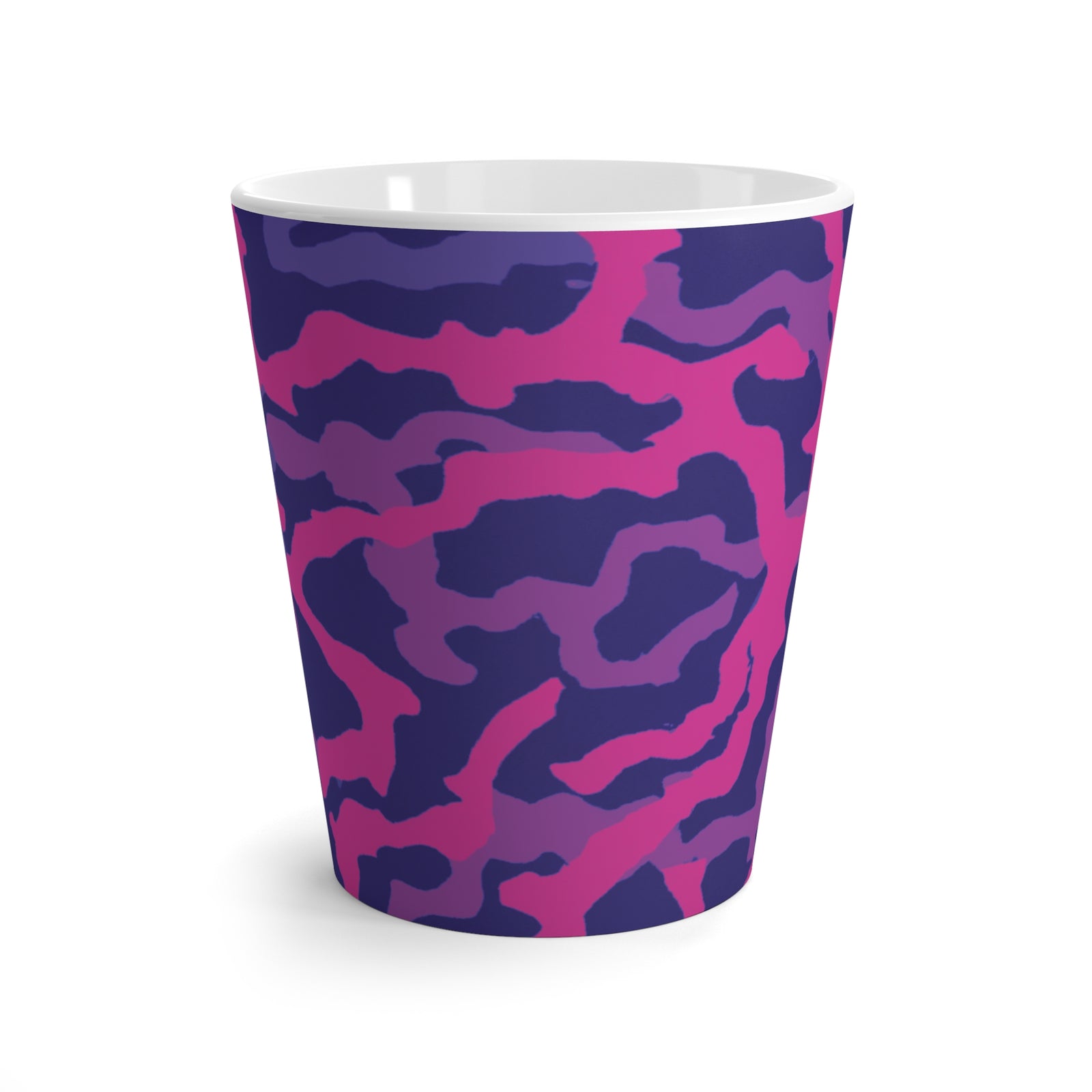 Latte White Mug - Coral Threads/Heatwave