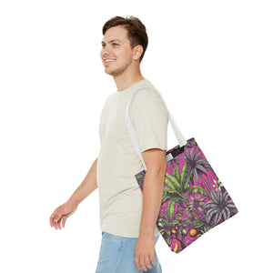 Tropical Fruit/Hot Pink Tote Bag - 3 Sizes
