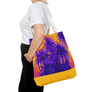 Tiny Palm Island Pop/Yellow Tote Bag - 3 Sizes