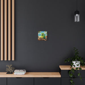 Tropical Beach Canvas - Lulu the Parrot Coffee Wall Art