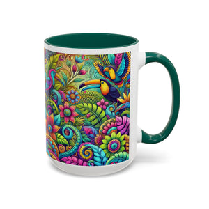 Accent Color Coffee Mug, Many Colors - 11oz & 15oz / Rainforest Music