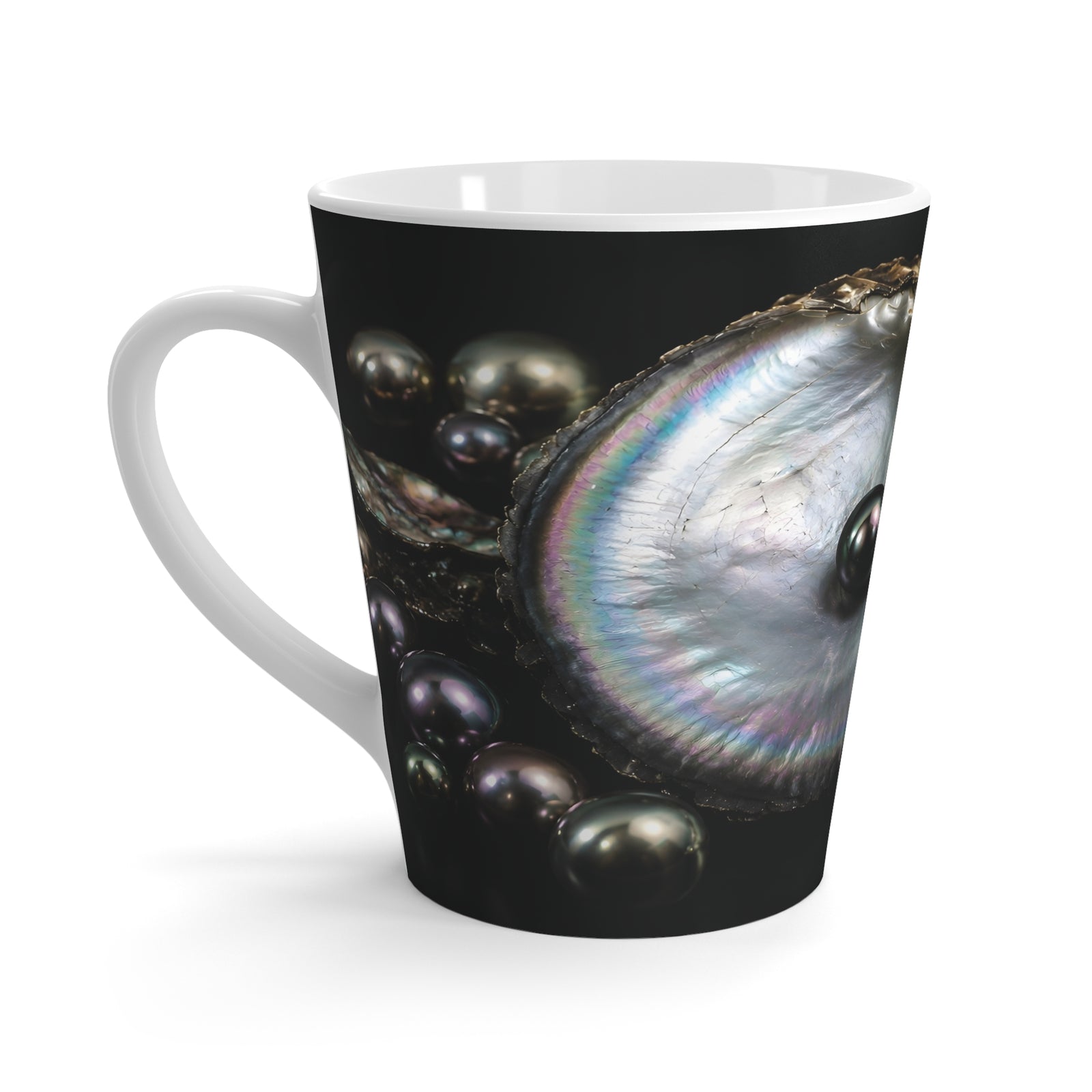 Latte Mug — Iridescent Black Pearl
