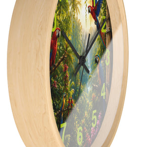 Tropical Parrot Jungle Wall Clock ~ Paradise Falls