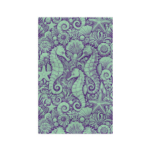 Tropical Microfiber Coffee/Tea Towel – Seahorse Trio, Mint