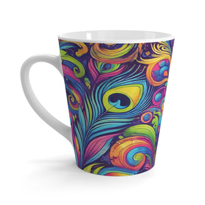 Latte White Mug - Feather Currents Pop
