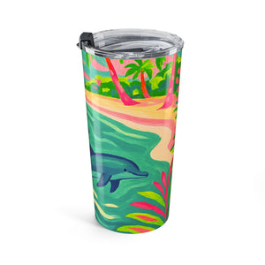 20oz Tumbler — Tropical Jumping Dolphins Travel Cup