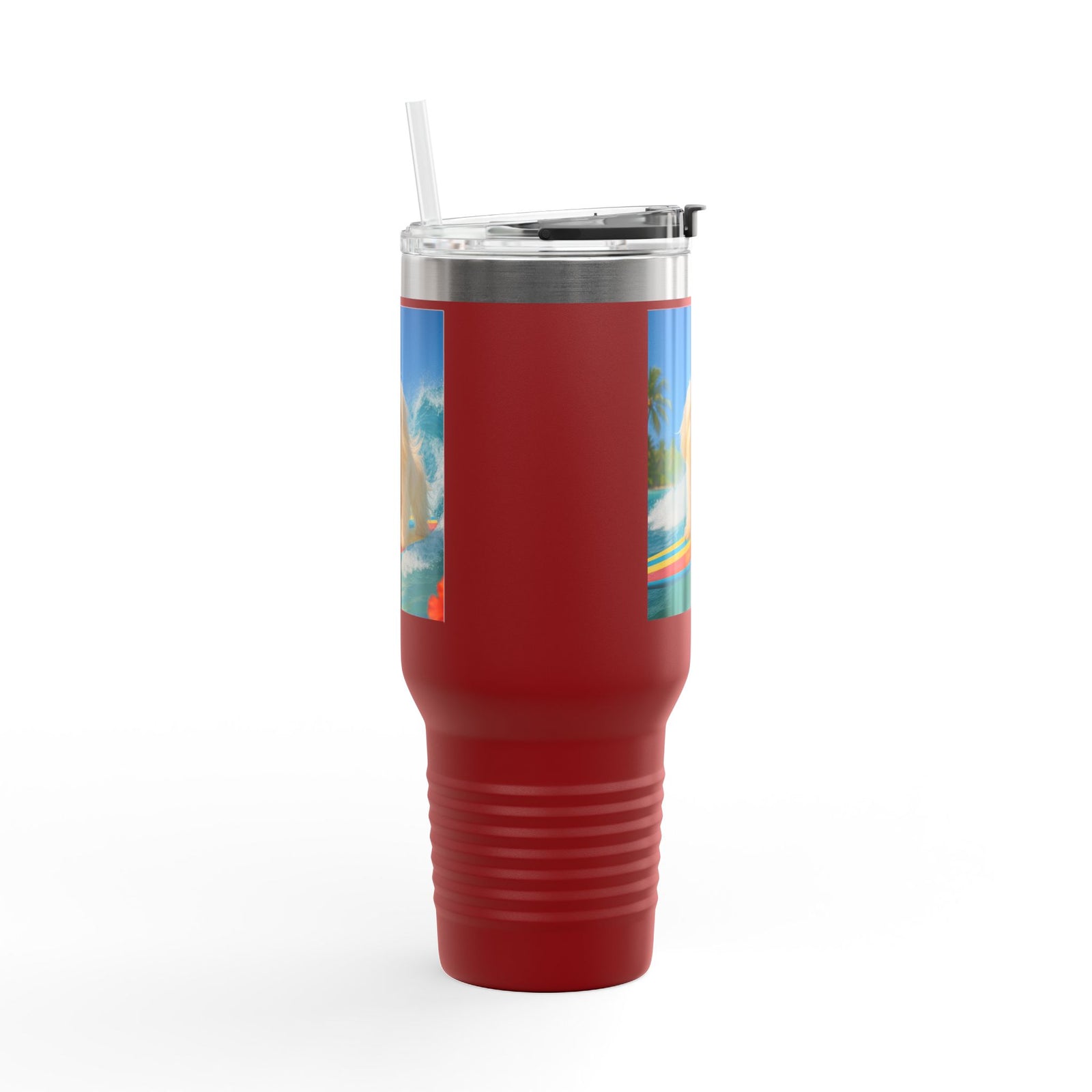 Insulated Travel Mug, 40oz / Puppy Ariel the Dog Surfer - Perfect for Outdoor Adventures