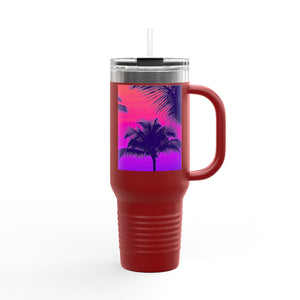 Insulated Travel Mug, 40oz / Palm Glow Pop - Perfect for Outdoor Adventures