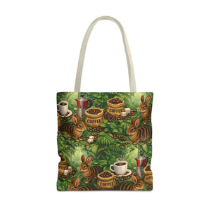 Tropical Rabbits & UFOs Tote Bag, Black - 3 Sizes