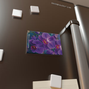 Twilight Orchids Flower Rectangle Magnet — Tropics Lifestyle Coffee Decorative Fridge Magnet