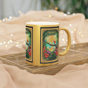 Tropical Metallic Mug, Gold or Silver - Seaside Rainforest Friends