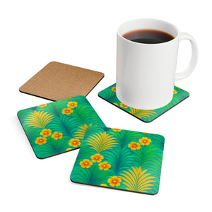 Coaster Set/4 - Sunrise Palms/Green