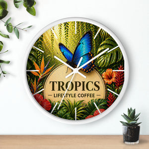 Tropical Forest Wall Clock — Colorful Parrots & Lush Jungle Art