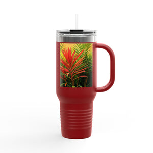 Red Flame Palms Insulated Travel Mug - 40oz - Perfect for Outdoor Adventures