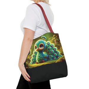 Baby Peacock/Black Trio Tote Bag - 3 Sizes