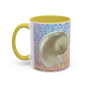 Colorful Mugs (11oz, 15oz), Disco White Nautilus