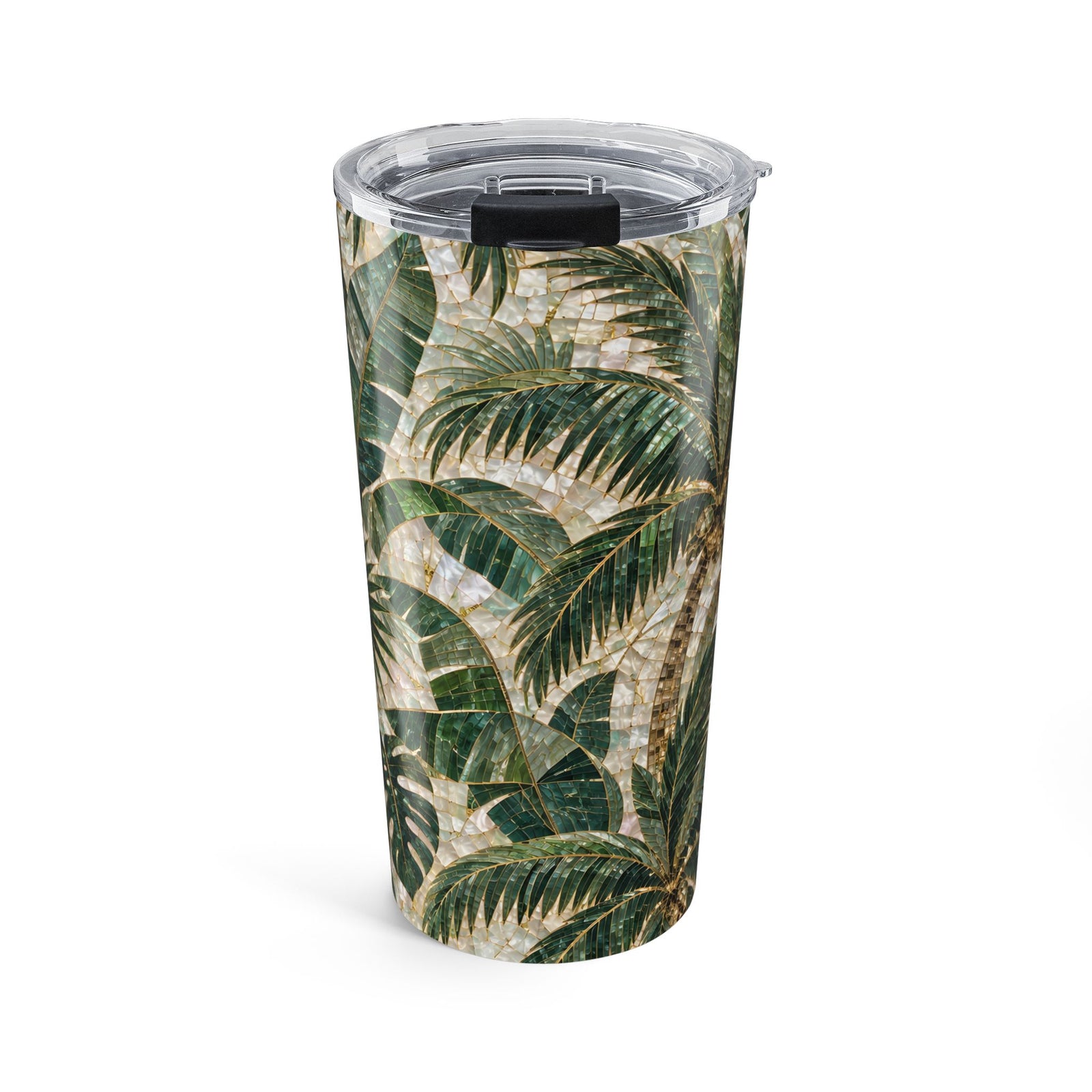 20oz Palm Leaf Tumbler - Tropical Palm Mosaic Travel Cup
