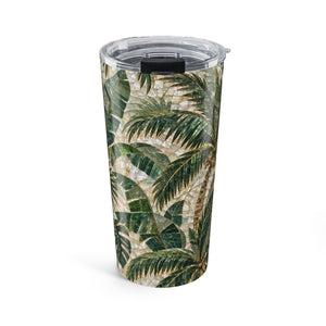 20oz Palm Leaf Tumbler - Tropical Palm Mosaic Travel Cup