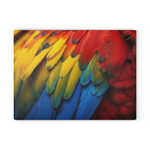 Glass Coffee Station Tray, 2 Sizes - Macaw Feathers