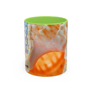 Colorful Mugs (11oz, 15oz), Disco Conch Macro