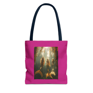 Three Mermaid Sisters, Pink ote Bag - 3 Sizes